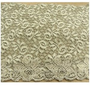 DENTELLE DE CALAIS taupe et marron 13 cm