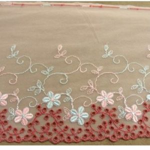 DENTELLE DE CALAIS rose et rouge 18 cm