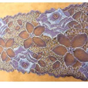dentelle de calais incrustation bleu & violet 17 cm