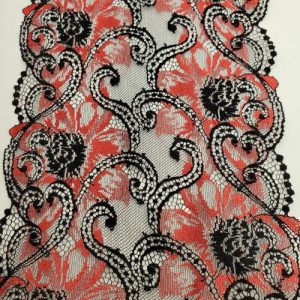 dentelle de calais noir tango red 20 cm