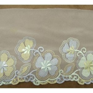 DENTELLE DE CALAIS brodée blanche 13 cm