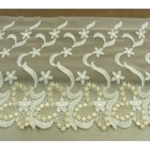 DENTELLE DE CALAIS brodée sur maille 20 cm