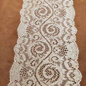 dentelle de calais ivoire lurex transparent 14 cm