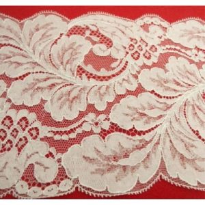 Dentelle de calais surbrodé blanche 14 cm