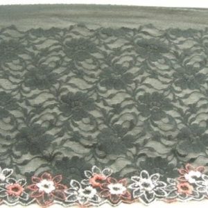 DENTELLE DE CALAIS stretch Noire et multicolore 18 cm