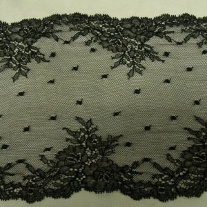 DENTELLE DE CALAIS noire 20 cm