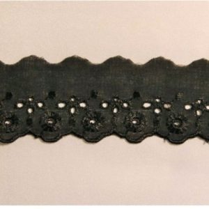 Broderie anglaise coton noire 5 cm