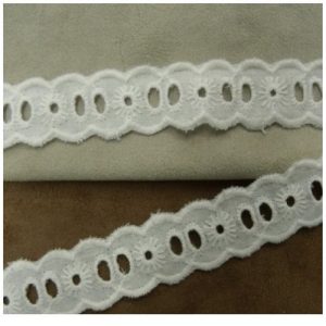 Broderie anglaise coton blanche 2,5 cm