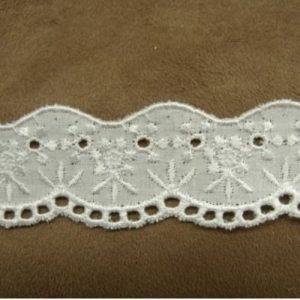 Broderie anglaise coton blanche 2.5 cm