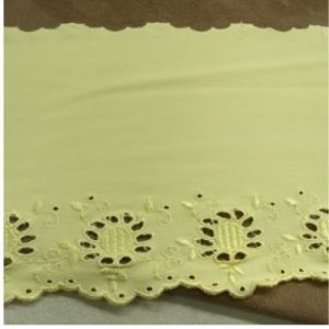 BRODERIE STRETCH jaune 14 cm /hauteur de broderie 4,5 cm