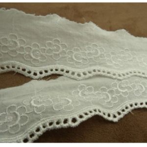 broderie anglaise coton blanche 4 cm