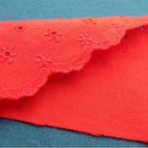 broderie anglaise coton rouge 11 cm/ hauteur de broderie 5 cm