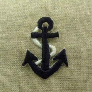 écusson thermocollant ancre marine largeur 5cm sur hauteur 5cm