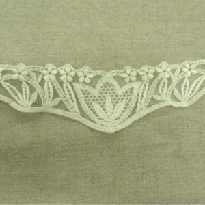 écusson à coudre dentelle blanche largeur 21cm sur hauteur 4,5cm