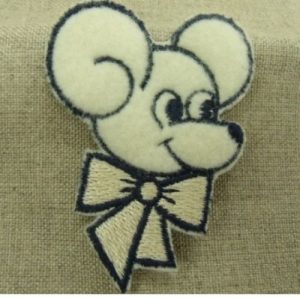 écusson thermocollant motif: souris bleu et blanc largeur 4 cm /hauteur 6 cm