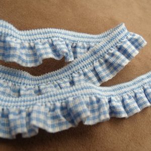 ruban plissé froncé élastique et coton vichy 20 mm