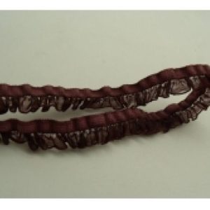 ruban fantaisie froncé élastique bordeaux 13 mm