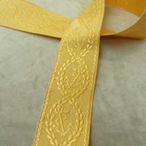 RUBAN MILITAIRE-OR lurex motif ANCRE 42 mm