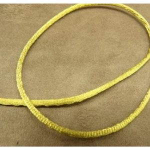 LOT DE 3 METRES RUBAN QUEUE DE RAT JAUNE LEGEREMENT SATINE 2.5 mm