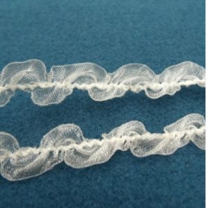 Ruban Organza Serpentine blanc 12 mm