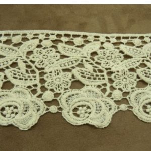 Guipure Ruban Coton Brodé Ecru 10 cm