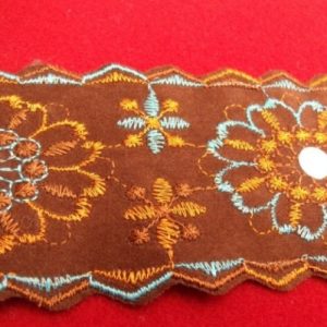 Ruban Brodé Pailleté Marron 60 mm
