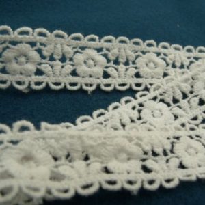 Ruban Brodé Coton Blanc 23 mm