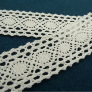 Ruban Brodé 100 % Coton Blanche 30 mm