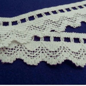 Ruban Brodé 100% Coton Blanc 40 mm