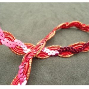 Ruban Pailleté Rose Et Rouge 10 mm