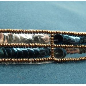 Ruban Pailleté Bleu Turquoise Et Argent 20 mm