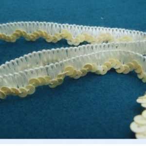 Ruban Pailleté Blanc Cassé 12 mm
