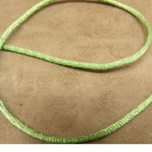 LOT DE 3 METRES RUBAN QUEUE DE RAT VERT ANIS LEGEREMENT SATINE 2.5 mm