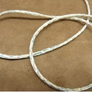 RUBAN QUEUE DE RAT BLANC INCRUSTATION PAILLETTE 2,5 mm