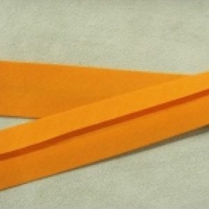 LOT DE 5 METRES RUBAN BIAIS- 20 mm INTERIEUR /10 - 10 mm- COTON -ORANGE
