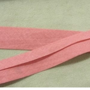 LOT DE 5 METRES RUBAN BIAIS- 20 mm INTERIEUR /10 - 10 mm- COTON- ROSE SOUTENU