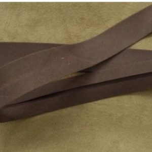 LOT DE 5 METRES RUBAN BIAIS- 20 mm INTERIEUR /10 - 10 mm- COTON - MARRON FONCE