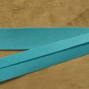 LO DE 5 METRES RUBAN BIAIS- 20 mm INTERIEUR /10 - 10 mm- COTON BLEU TURQUOISE
