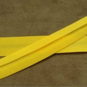 LOT DE 5 METRES RUBAN BIAIS- 20 mm INTERIEUR /10 - 10 mm- COTON - JAUNE
