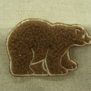 écusson à coudre- motif: OURS PELUCHE marron largeur 9 cm / hauteur 4 cm