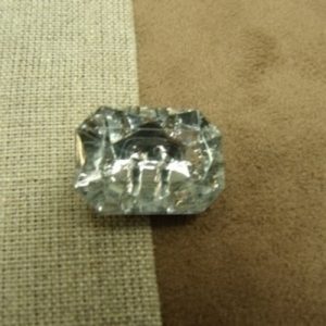 BOUTON RECTANGLE STRASS- ARGENT LARGEUR: 20mm /HAUTEUR:15mm