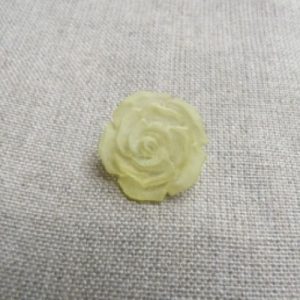 bouton acrylique motif fleur blanc cassé ,17 mm,de belle qualité