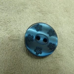 bouton acrylique MOTIF fleur bleu