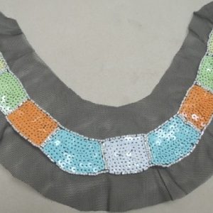 COLS PERLES-Applique plastron à coudre paillettes et perles