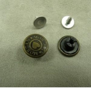 BOUTON JEAN MORGAN BRONZE,15 mm, vendu par LOT de 2 pièces