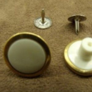 BOUTON JEAN BLANC et or, 17 mm,vendu par LOT de 2 pièces