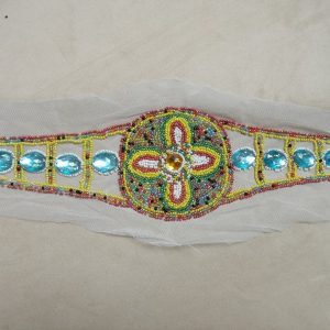 COLS PERLES-Applique ceinture à coudre perles de rocaille et cabochons