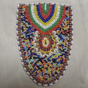 COLS PERLES-Applique ETHNIQUE 1/2 ovale - perles rocailles multicolores