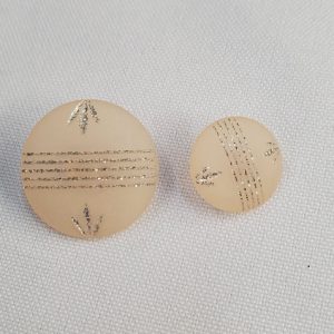 Bouton Acrylique à Queue – 23 mm & 15 mm – Saumon & Argent