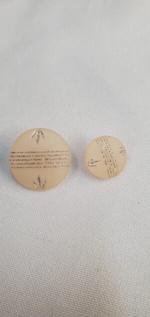Bouton acrylique à queue – 23 mm & 15 mm – saumon & argent